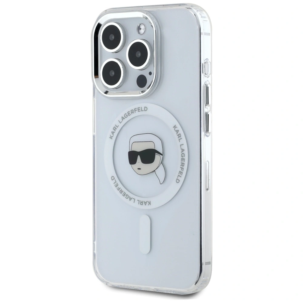 Hurtownia GSM - Karl Lagerfeld IML Metal Karl Head MagSafe Apple iPhone 15 Pro alb - KLD21953 - {ean13} - Hurt