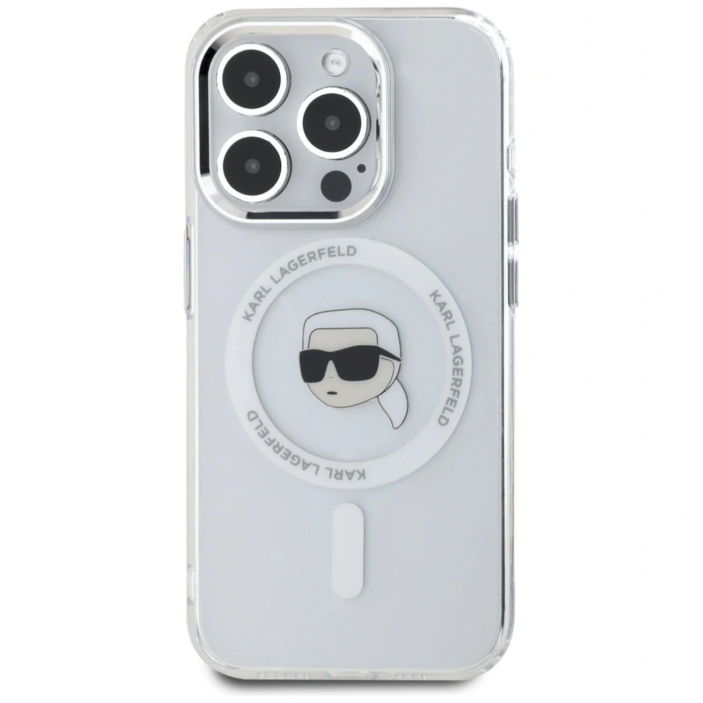 Hurtownia GSM - Karl Lagerfeld IML Metal Karl Head MagSafe Apple iPhone 15 Pro alb - KLD21953 - {ean13} - Hurt