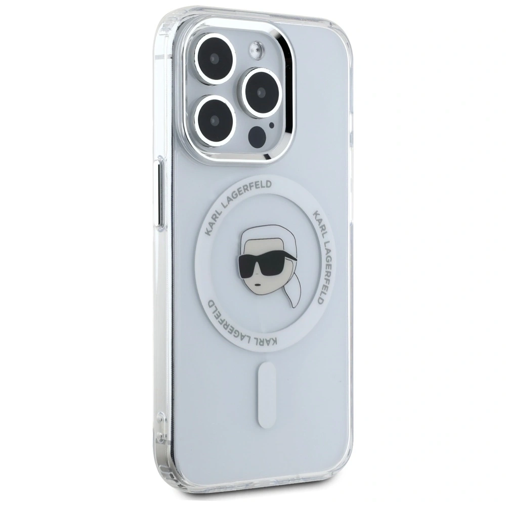 Hurtownia GSM - Karl Lagerfeld IML Metal Karl Head MagSafe Apple iPhone 15 Pro alb - KLD21953 - {ean13} - Hurt