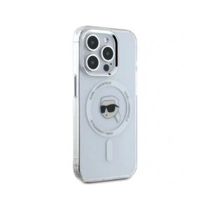 Wholesale Karl Lagerfeld IML Metal Karl Head MagSafe Apple iPhone 15 Pro Max white - KLD21954 - {ean13} - Hurt