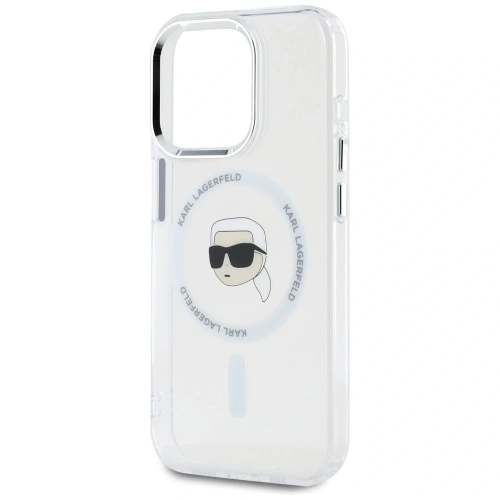 Etui Karl Lagerfeld IML Metal Karl Head MagSafe do Apple iPhone 15 Pro Max biały