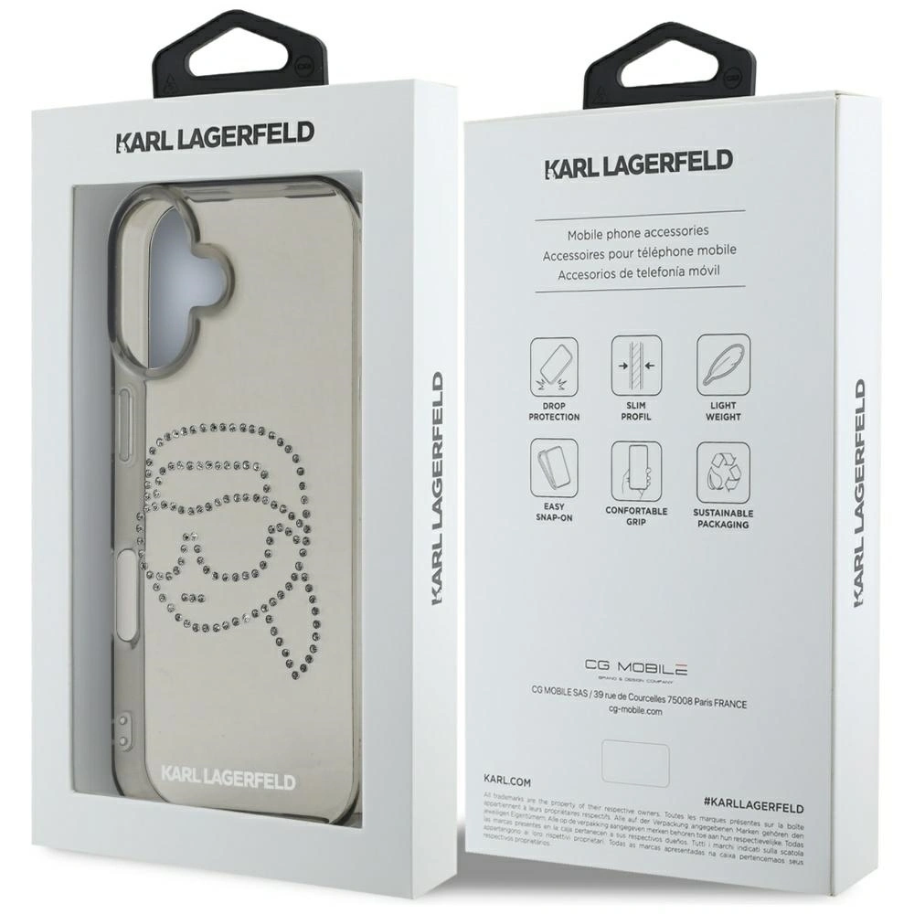 Hurtownia GSM - Etui Karl Lagerfeld IML Rhinestones Karl Head do Apple iPhone 16 czarny - KLD21955 - {ean13} - Hurt