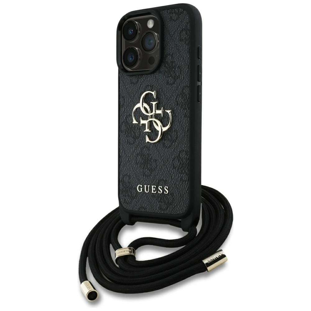 Hurtownia GSM - Guess 4G Velké Logo Kordová Křížová Taška Apple iPhone 16 Pro černá - GUE4401 - {ean13} - Hurt