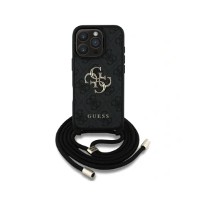 Hurtownia GSM - Guess 4G Velké Logo Kordová Křížová Taška Apple iPhone 16 Pro černá - GUE4401 - {ean13} - Hurt