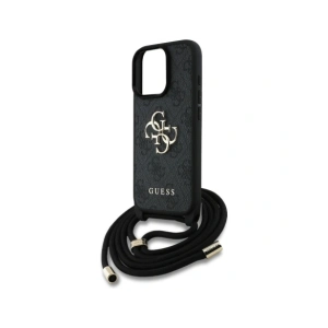 Hurtownia GSM - Guess 4G Velké Logo Kordová Křížová Taška Apple iPhone 16 Pro černá - GUE4401 - {ean13} - Hurt