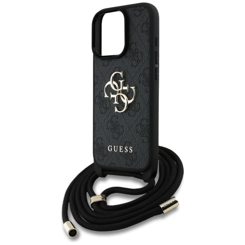 Etui Guess 4G Big Logo Cord Stap Crossbody do Apple iPhone 16 Pro czarny