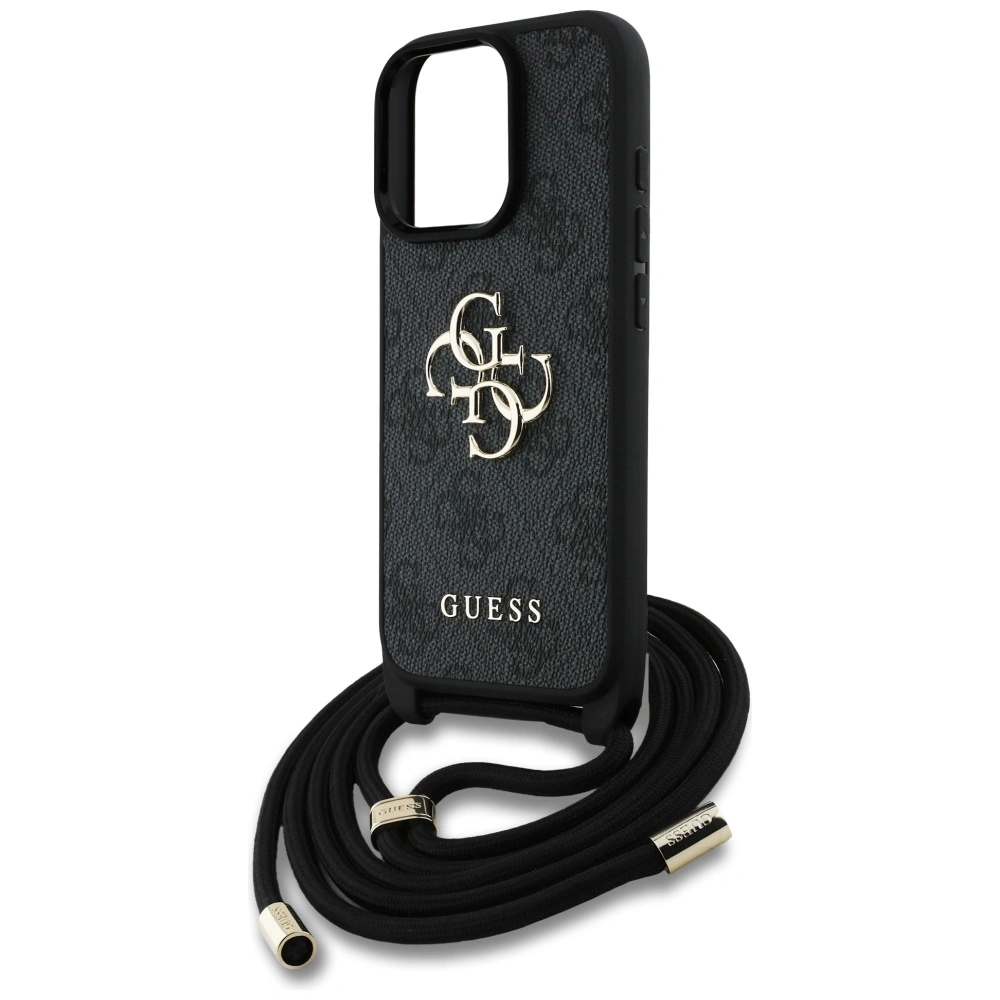 Hurtownia GSM - Guess 4G Velké Logo Kordová Křížová Taška Apple iPhone 16 Pro černá - GUE4401 - {ean13} - Hurt