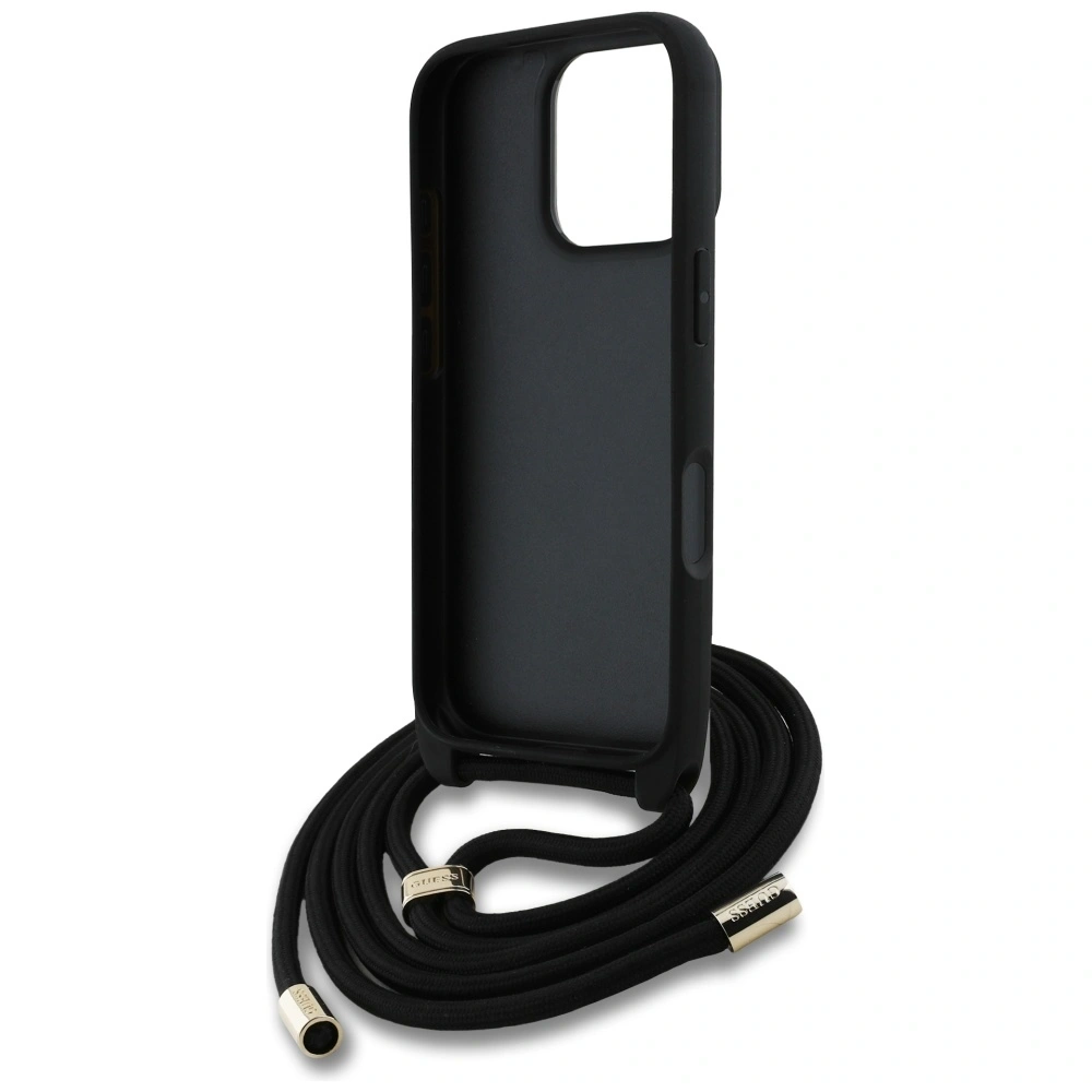 Hurtownia GSM - Guess 4G Velké Logo Kordová Křížová Taška Apple iPhone 16 Pro černá - GUE4401 - {ean13} - Hurt