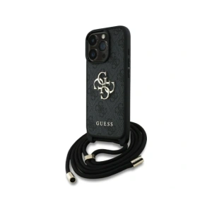 Wholesale Guess 4G Big Logo Cord Stap Crossbody Apple iPhone 16 Pro Max black - GUE4403 - {ean13} - Hurt