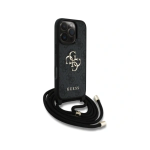 Wholesale Guess 4G Big Logo Cord Stap Crossbody Apple iPhone 16 Pro Max black - GUE4403 - {ean13} - Hurt
