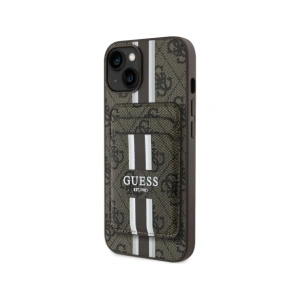 Wholesale Guess 4G Stripes MagSafe Wallet Apple iPhone 15 brown - GUE4404 - {ean13} - Hurt
