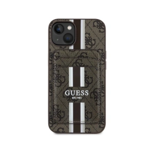 Wholesale Guess 4G Stripes MagSafe Wallet Apple iPhone 15 brown - GUE4404 - {ean13} - Hurt