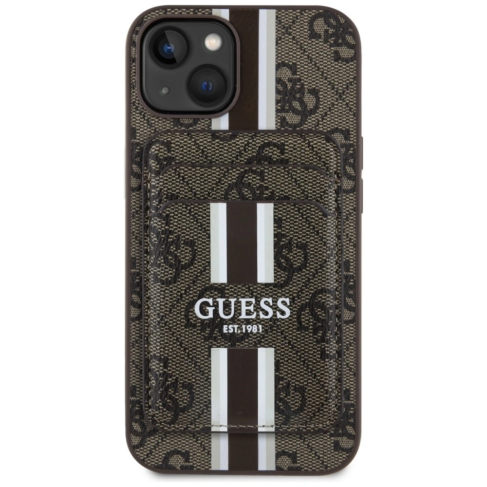 Wholesale Guess 4G Stripes MagSafe Wallet Apple iPhone 15 brown - GUE4404 - {ean13} - Hurt