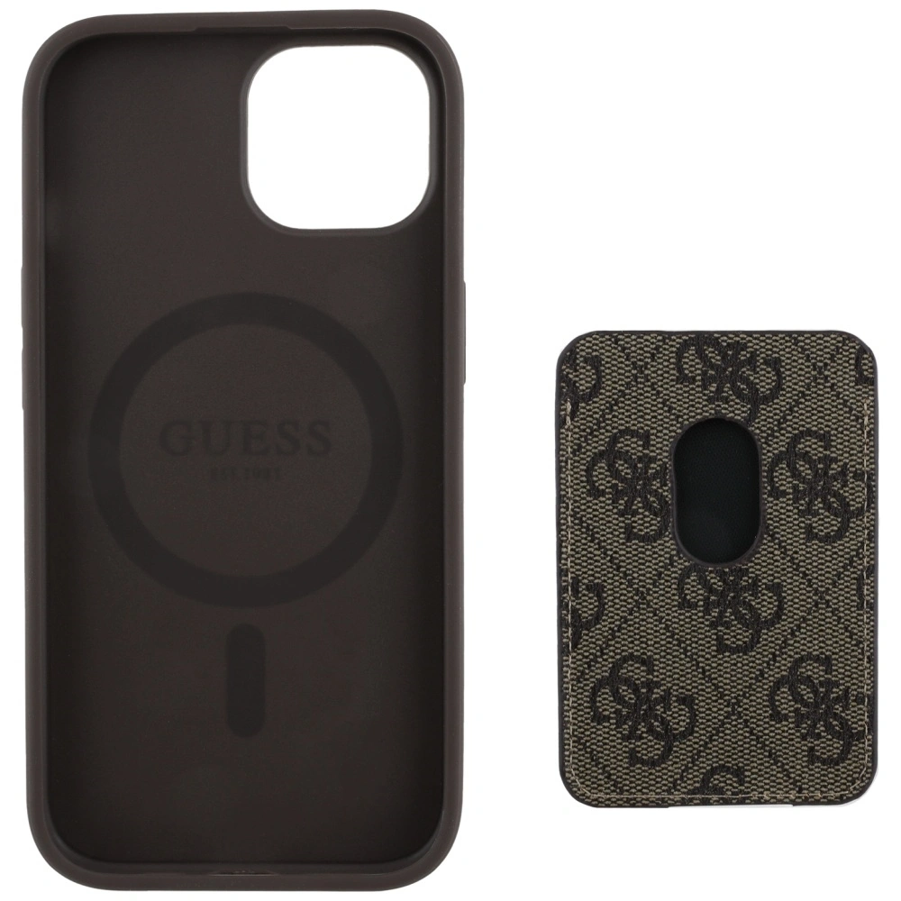 Wholesale Guess 4G Stripes MagSafe Wallet Apple iPhone 15 brown - GUE4404 - {ean13} - Hurt