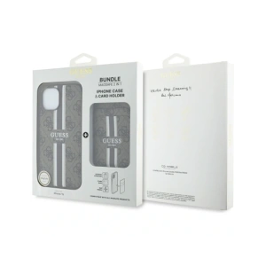 Hurtownia GSM - Guess 4G Csíkos MagSafe Pénztárca Apple iPhone 15 barna - GUE4404 - {ean13} - Hurt