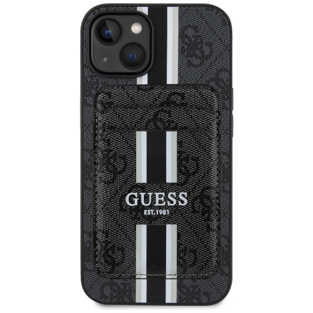 Wholesale Guess 4G Stripes MagSafe Wallet Apple iPhone 15 black - GUE4405 - {ean13} - Hurt