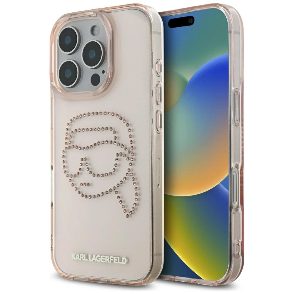 Hurtownia GSM - Karl Lagerfeld IML kamínky Karl Head Apple iPhone 16 Pro růžový - KLD21958 - {ean13} - Hurt