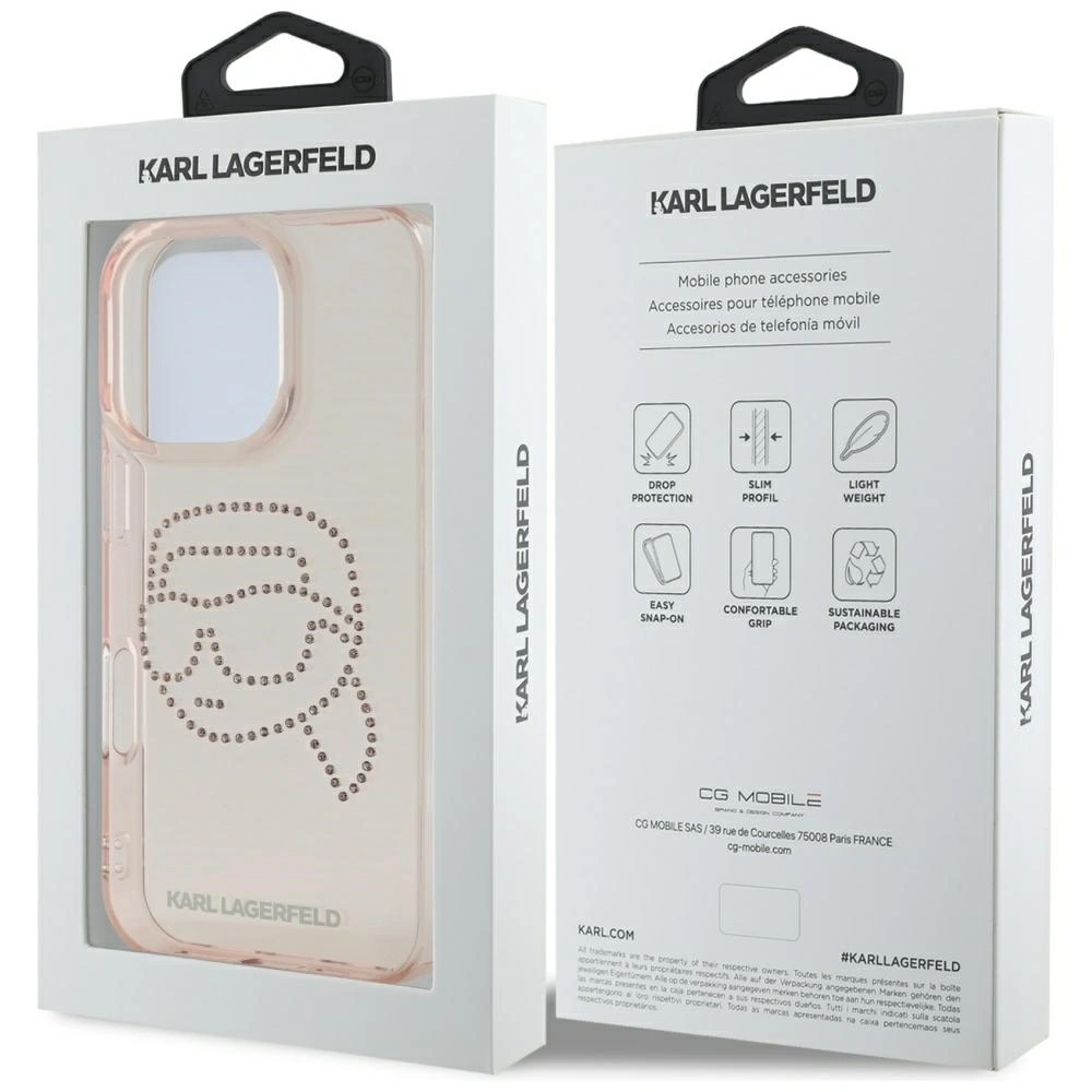 Hurtownia GSM - Karl Lagerfeld IML kamínky Karl Head Apple iPhone 16 Pro růžový - KLD21958 - {ean13} - Hurt