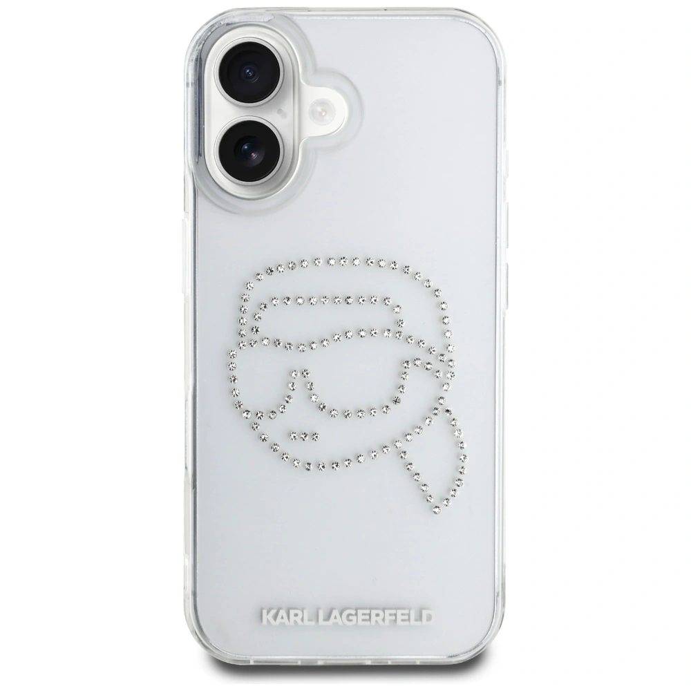 Wholesale Karl Lagerfeld IML Rhinestones Karl Head Apple iPhone 16 clear - KLD21959 - {ean13} - Hurt