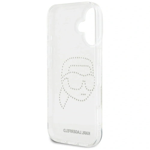 Etui Karl Lagerfeld IML Rhinestones Karl Head do Apple iPhone 16 przezroczysty
