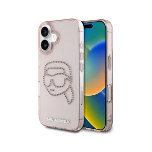 Hurtownia GSM - Karl Lagerfeld IML Rhinestones Karl Head Apple iPhone 16 roz - KLD21960 - {ean13} - Hurt