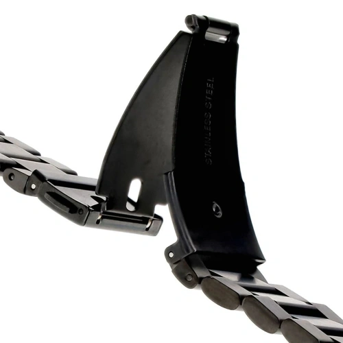 Pasek ze stali nierdzewnej Bizon Strap Watch Aura do Smartwatcha 22 mm czarny