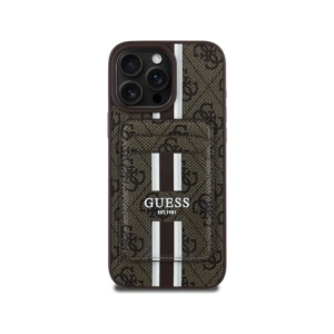 Wholesale Guess 4G Stripes MagSafe Wallet Apple iPhone 16 Pro Max brown - GUE4406 - {ean13} - Hurt