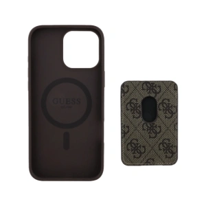 Wholesale Guess 4G Stripes MagSafe Wallet Apple iPhone 16 Pro Max brown - GUE4406 - {ean13} - Hurt
