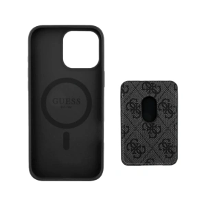 Wholesale Guess 4G Stripes MagSafe Wallet Apple iPhone 16 Pro Max black - GUE4407 - {ean13} - Hurt