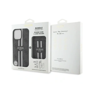 Wholesale Guess 4G Stripes MagSafe Wallet Apple iPhone 16 Pro Max black - GUE4407 - {ean13} - Hurt