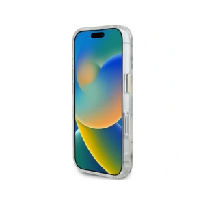 Hurtownia GSM - Guess Flori Sclipitoare butoane Triunghi MagSafe Apple iPhone 16 alb - GUE4408 - {ean13} - Hurt