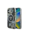 Guess Flori Glitter Butoane Triunghi MagSafe Apple iPhone 16 negru