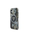Hurtownia GSM - Guess Flori Glitter Butoane Triunghi MagSafe Apple iPhone 16 negru - GUE4409 - {ean13} - Hurt