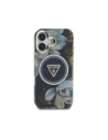 Hurtownia GSM - Guess Flori Glitter Butoane Triunghi MagSafe Apple iPhone 16 negru - GUE4409 - {ean13} - Hurt