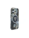 Hurtownia GSM - Guess Flori Glitter Butoane Triunghi MagSafe Apple iPhone 16 negru - GUE4409 - {ean13} - Hurt