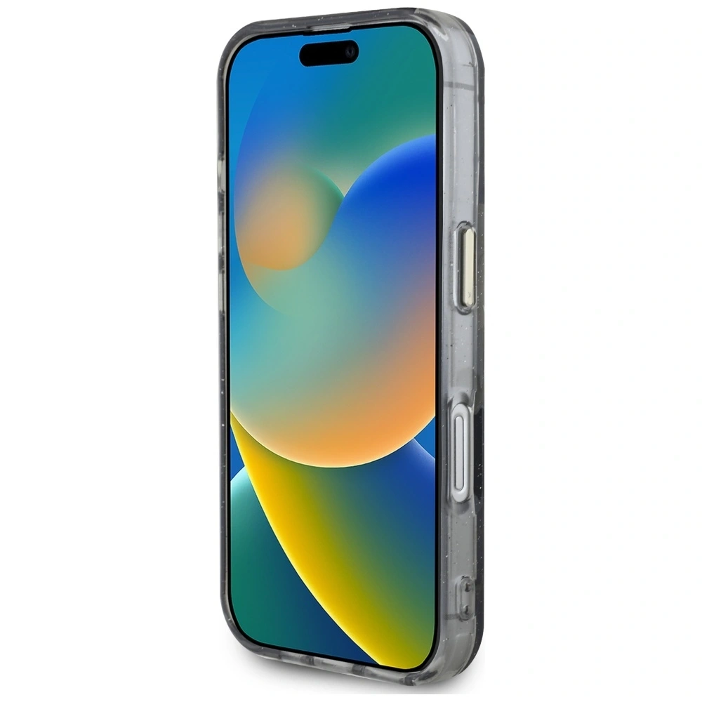 Hurtownia GSM - Guess Csillogó Virágok Háromszög Gombok MagSafe Apple iPhone 16 fekete - GUE4409 - {ean13} - Hurt