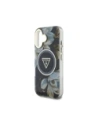 Hurtownia GSM - Guess Flori Glitter Butoane Triunghi MagSafe Apple iPhone 16 negru - GUE4409 - {ean13} - Hurt