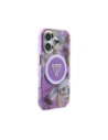 Hurtownia GSM - Guess Flori Glitter Butoane Triunghi MagSafe Apple iPhone 16 violet - GUE4410 - {ean13} - Hurt