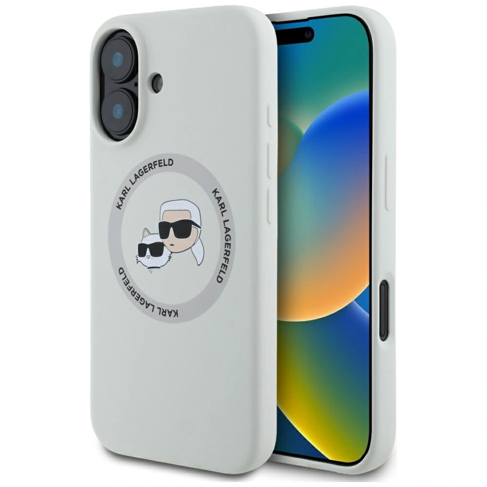 Hurtownia GSM - Etui Karl Lagerfeld Silicone Double Heads And Circle MagSafe do Apple iPhone 16 beżowy - KLD21961 - {ean13} - Hurt