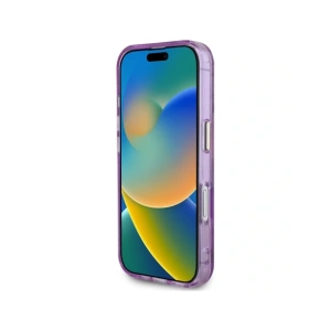 Hurtownia GSM - Guess Flori Glitter Butoane Triunghi MagSafe Apple iPhone 16 violet - GUE4410 - {ean13} - Hurt