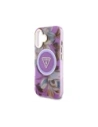 Hurtownia GSM - Guess Flori Glitter Butoane Triunghi MagSafe Apple iPhone 16 violet - GUE4410 - {ean13} - Hurt