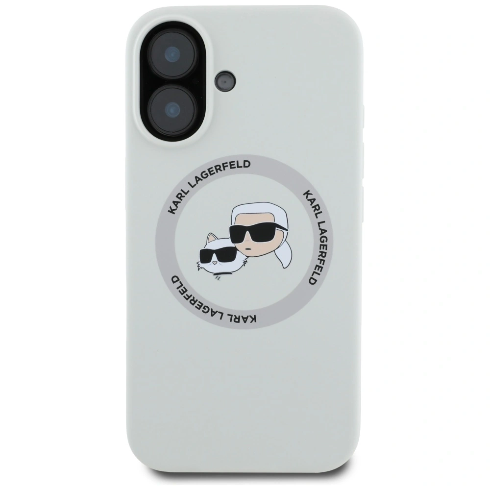 Hurtownia GSM - Karl Lagerfeld Silicon Double Heads și Circle MagSafe Apple iPhone 16 bej - KLD21961 - {ean13} - Hurt