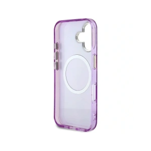 Wholesale Guess Glitter Flowers Triangle Buttons MagSafe Apple iPhone 16 purple - GUE4410 - {ean13} - Hurt