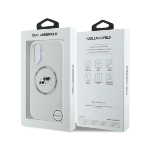 Hurtownia GSM - Karl Lagerfeld Silicon Double Heads și Circle MagSafe Apple iPhone 16 bej - KLD21961 - {ean13} - Hurt