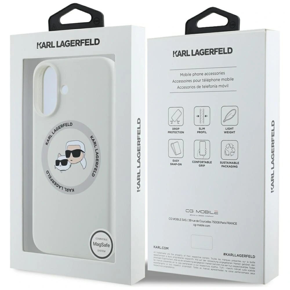 Hurtownia GSM - Karl Lagerfeld Silicon Double Heads și Circle MagSafe Apple iPhone 16 bej - KLD21961 - {ean13} - Hurt
