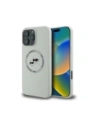 Karl Lagerfeld Silikonové dvojité hlavy a kruh MagSafe Apple iPhone 16 Pro béžový
