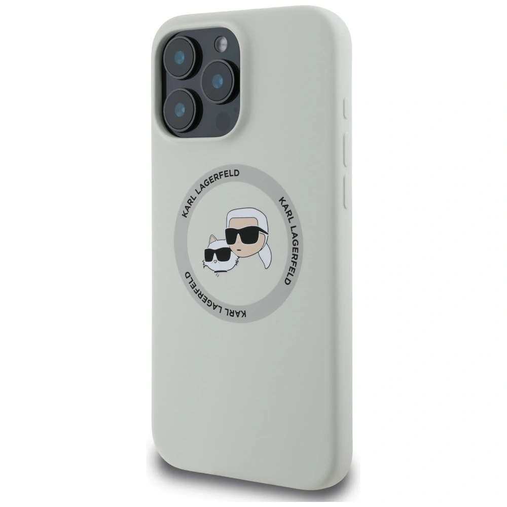 Hurtownia GSM - Karl Lagerfeld Silikonové dvojité hlavy a kruh MagSafe Apple iPhone 16 Pro béžový - KLD21962 - {ean13} - Hurt