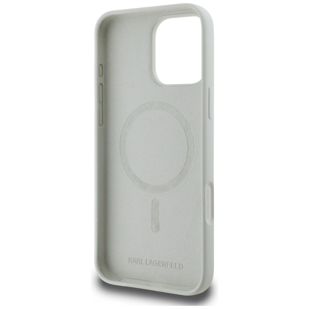 Hurtownia GSM - Etui Karl Lagerfeld Silicone Double Heads And Circle MagSafe do Apple iPhone 16 Pro beżowy - KLD21962 - {ean13} - Hurt