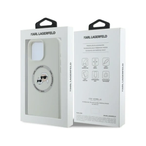Hurtownia GSM - Karl Lagerfeld Capete Duble din Silicon și Cerc MagSafe Apple iPhone 16 Pro Max bej - KLD21963 - {ean13} - Hurt