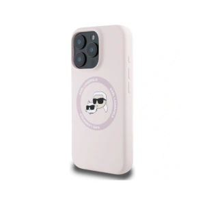 Hurtownia GSM - Karl Lagerfeld Capete Duble din Silicon și Cerc MagSafe Apple iPhone 16 Pro Max roz - KLD21964 - {ean13} - Hurt